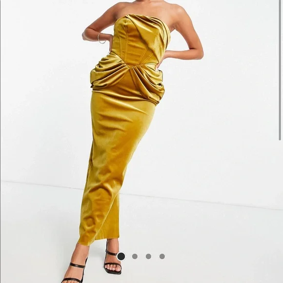 ASOS | Dresses | Gold Velvet Bandeau Strapless Midaxi Dress | Poshmark ASOS | Dresses | Gold Velvet Bandeau Strapless Midaxi Dress | Poshmark